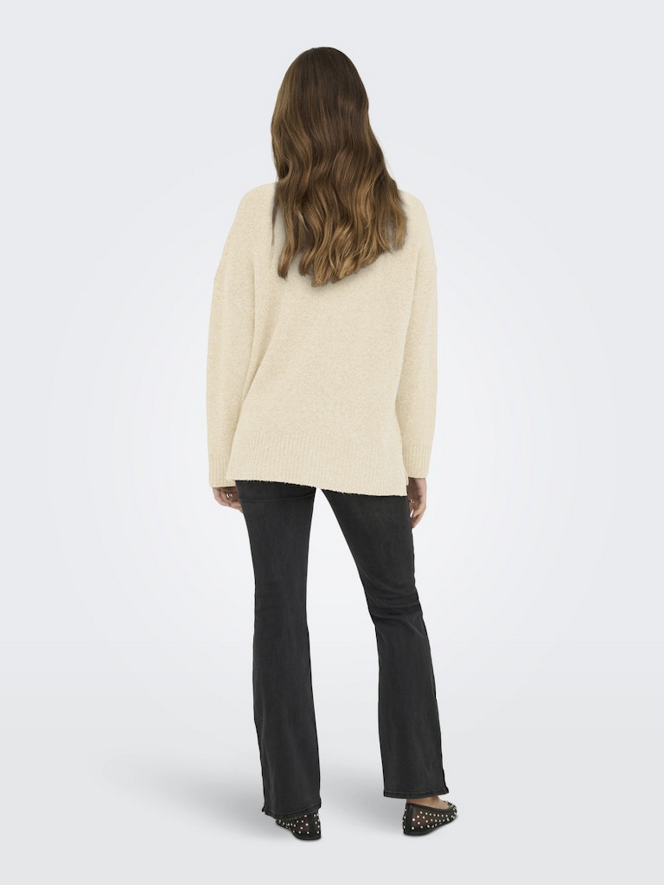 Свитры и кардиганы Only HAZEL LS HIGHNECK OVERS PULL K модель 15352853_Whitecap Gray Melange Фото