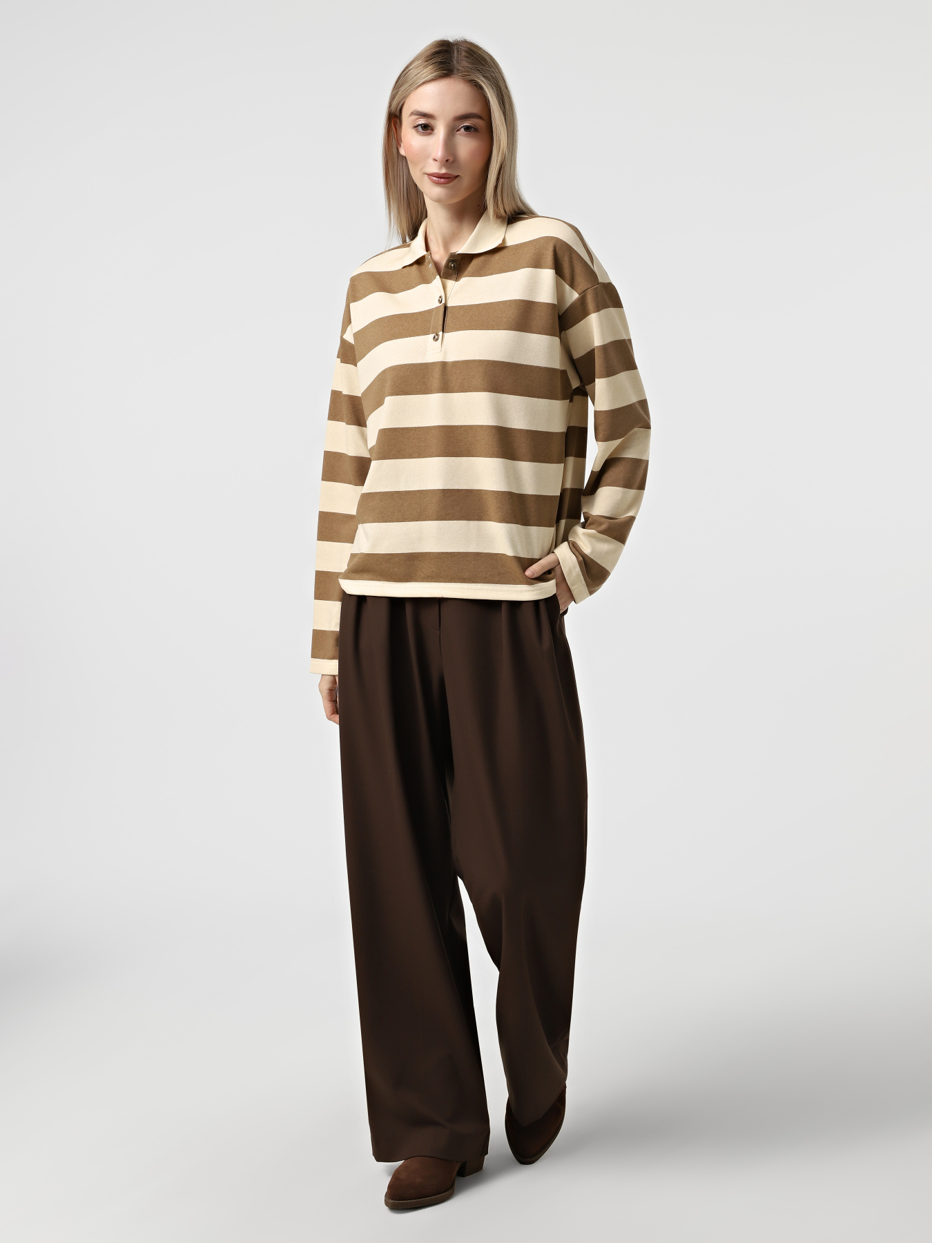 Поло Only модель 15356124_Cocoa Creme Biscotti Фото