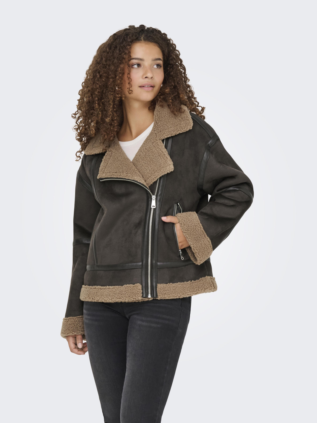 Дубленка Only модель 15348991_Chocolate Torte COCOA CRÉM Фото