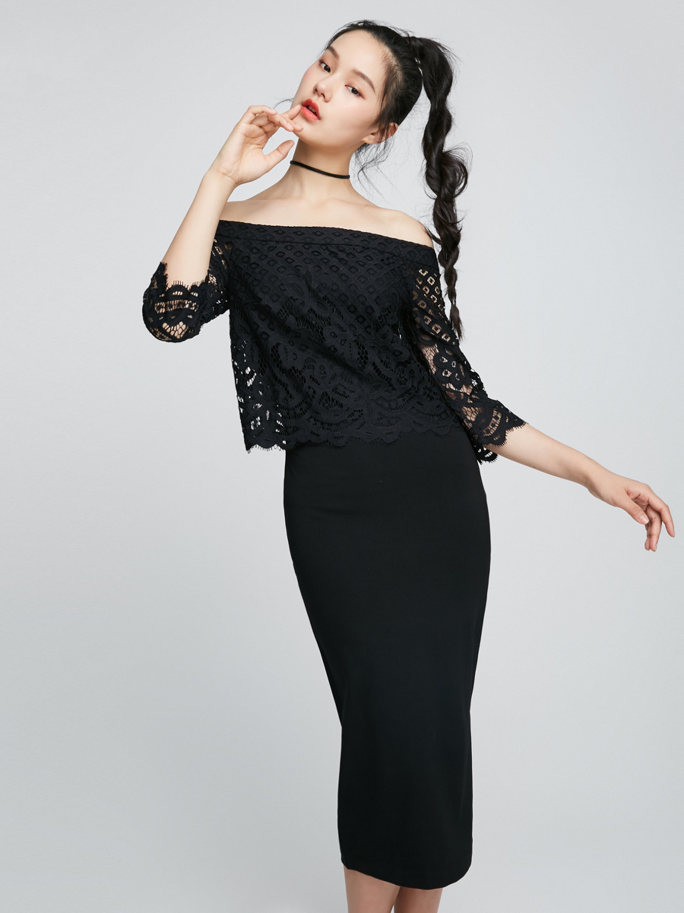 Платье миди Only модель 117161516E40_чорний Фото