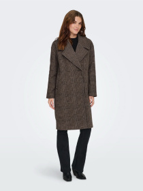 Пальто Only модель 15349086_Seal Brown Check Фото