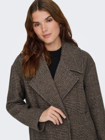 Пальто Only модель 15349086_Seal Brown Check Фото