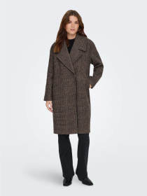 Пальто Only модель 15349086_Seal Brown Check Фото