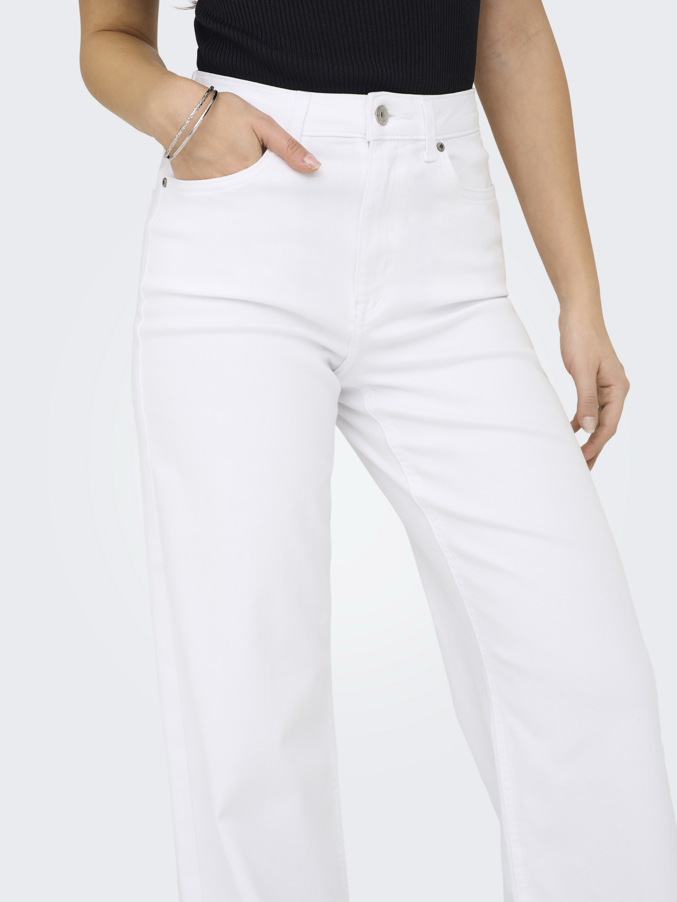 Широкие джинсы Only модель 15310632_White Широкие джинсы Only модель 15310632_White Фото