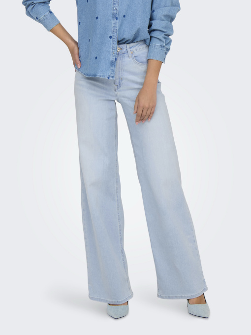 Широкие джинсы Only модель 15338289_Light Blue Bleached Denim Фото