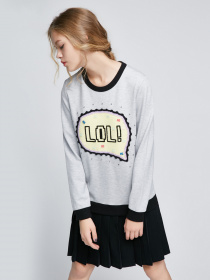 Платье мини Only модель 117161520G01_сірий комб. Фото