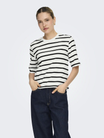 Футболки і поло Only SOPH S/S STRIPE TOP модель 15368524_Cloud Dancer Black Фото