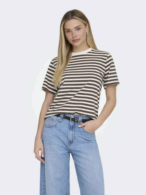 Футболка Only модель 15272227_Cloud Dancer CHOCOLATE MAR Фото