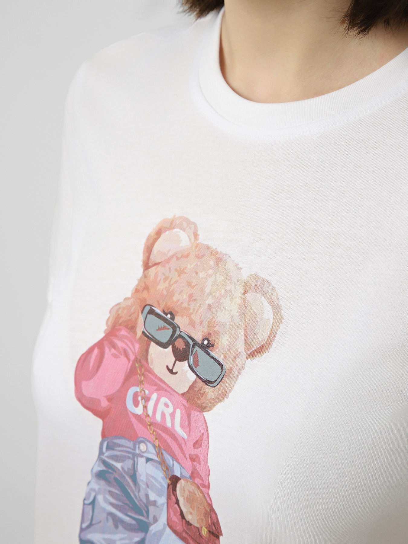 Футболки и поло Only KITA BEAR S/S TEE модель 15375338_Bright White Beary fabulou Фото