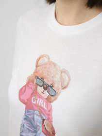 Футболки и поло Only KITA BEAR S/S TEE модель 15375338_Bright White Beary fabulou Фото