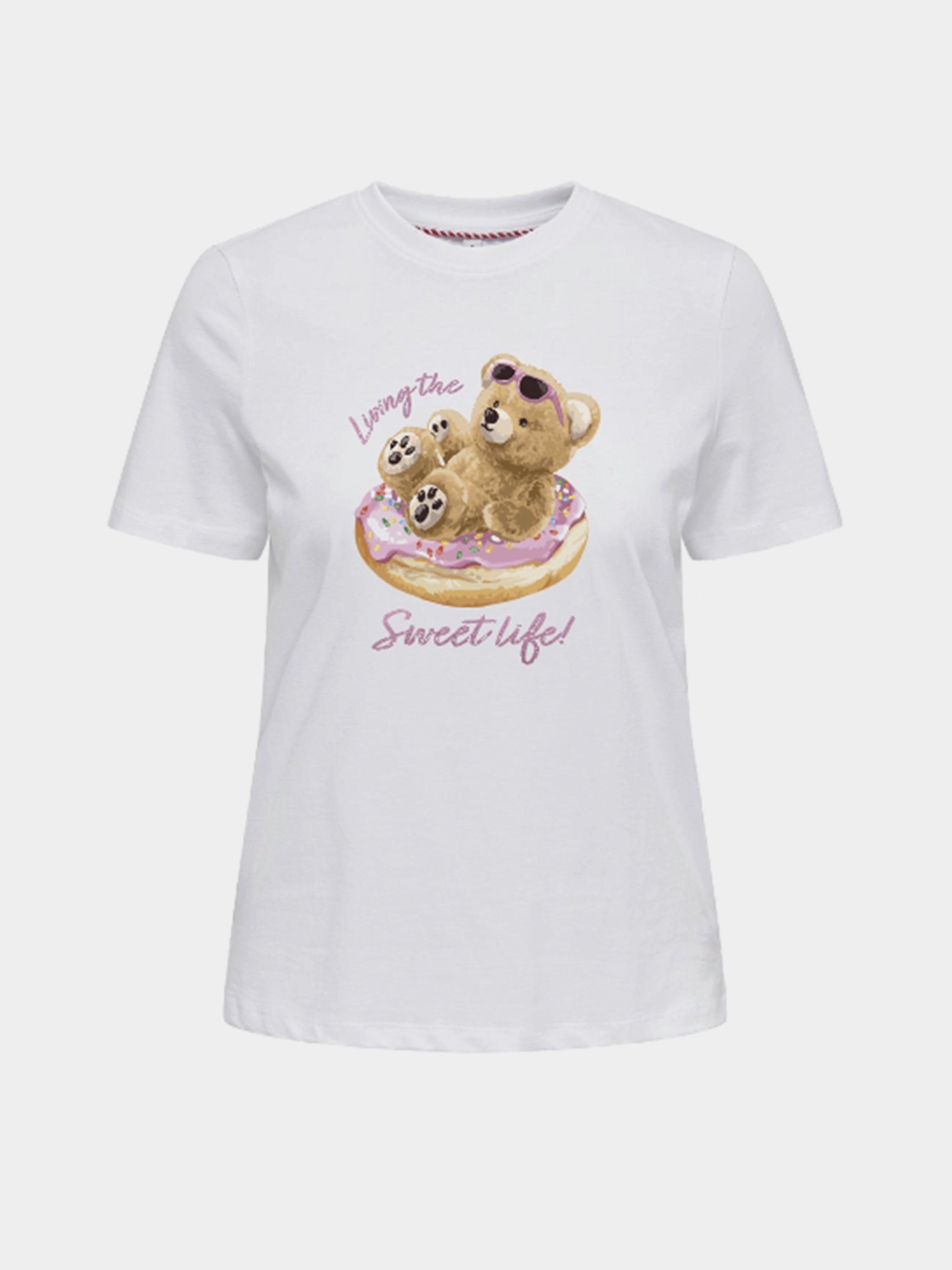 Бавовняна Жіноча Футболка Only KITA BEAR S/S TEE (ONW948) колір білий