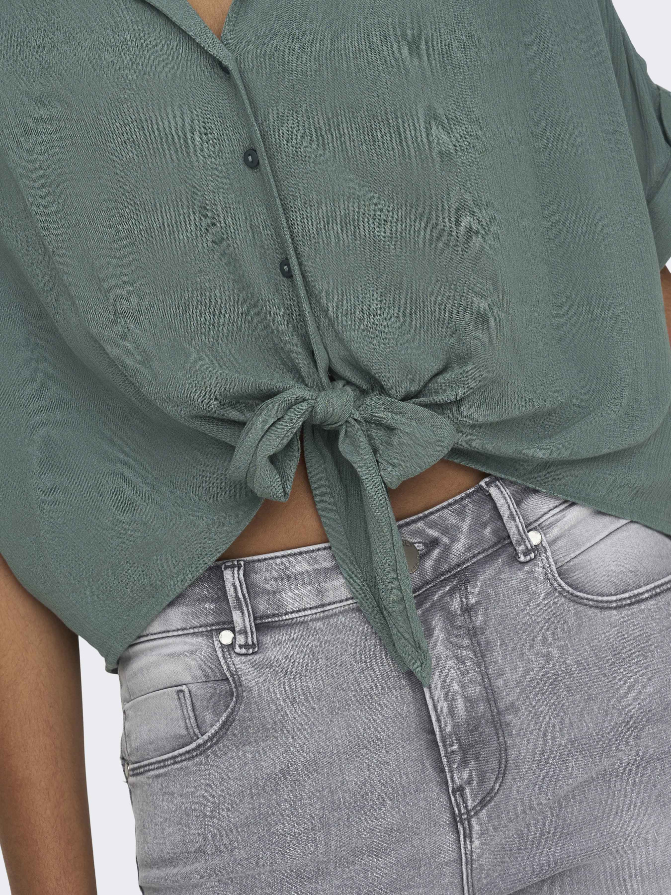 Сорочки Only PAULA LIFE S/S TIE SHIRT модель 15281497_Balsam Green Фото