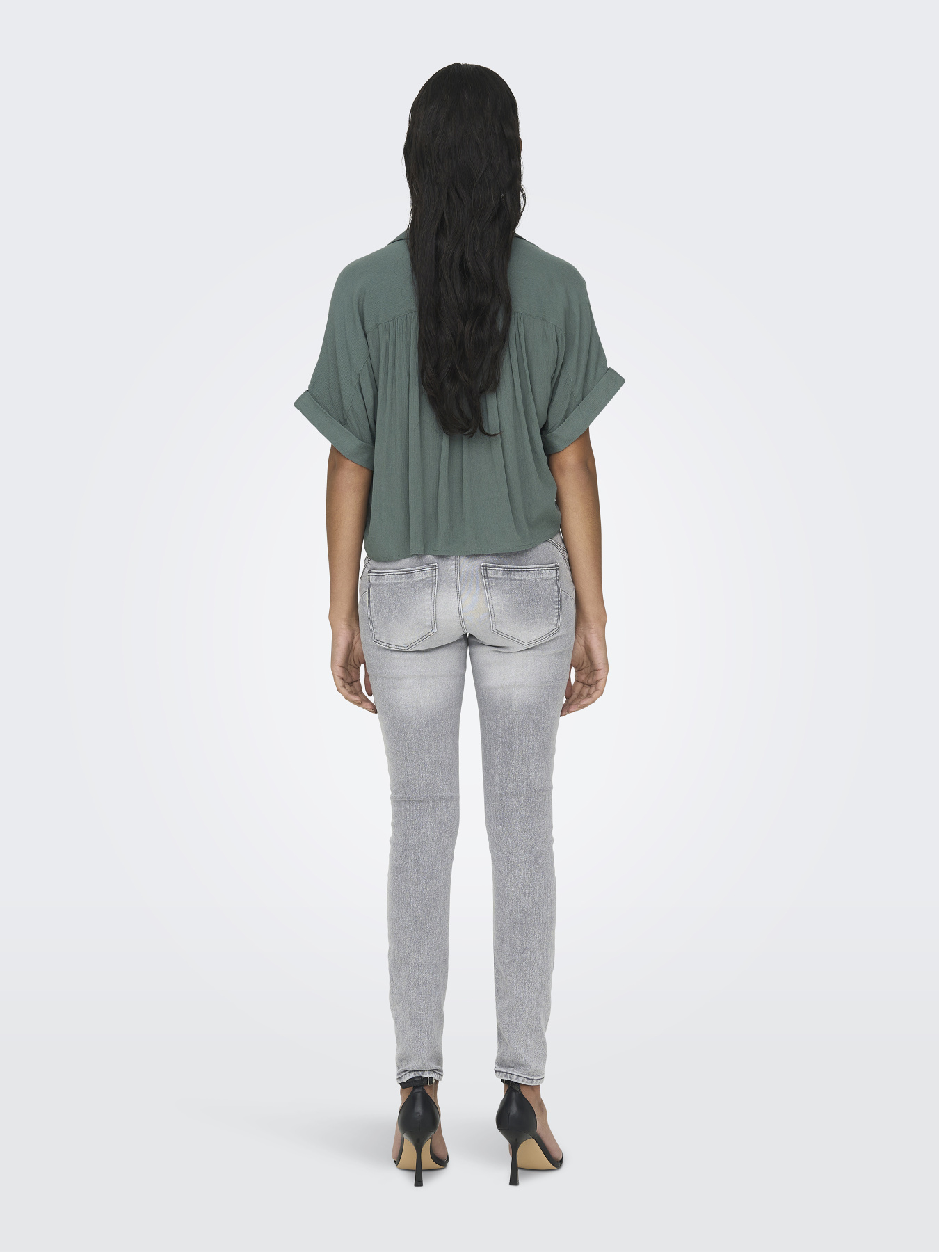 Сорочки Only PAULA LIFE S/S TIE SHIRT модель 15281497_Balsam Green Фото