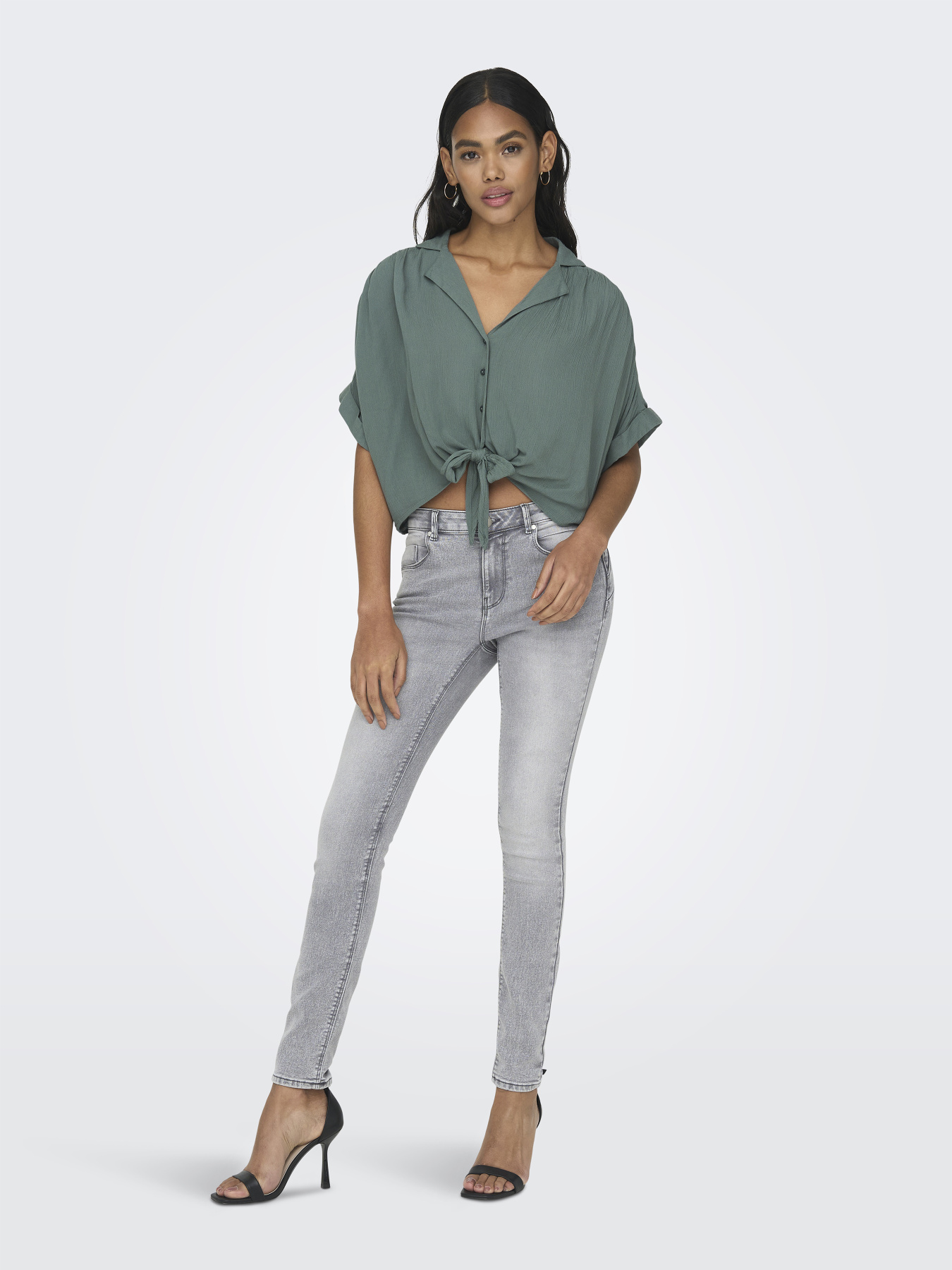 Сорочки Only PAULA LIFE S/S TIE SHIRT модель 15281497_Balsam Green Фото