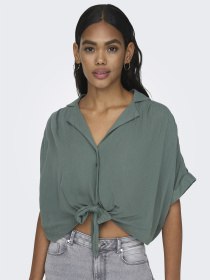 Сорочки Only PAULA LIFE S/S TIE SHIRT модель 15281497_Balsam Green Фото