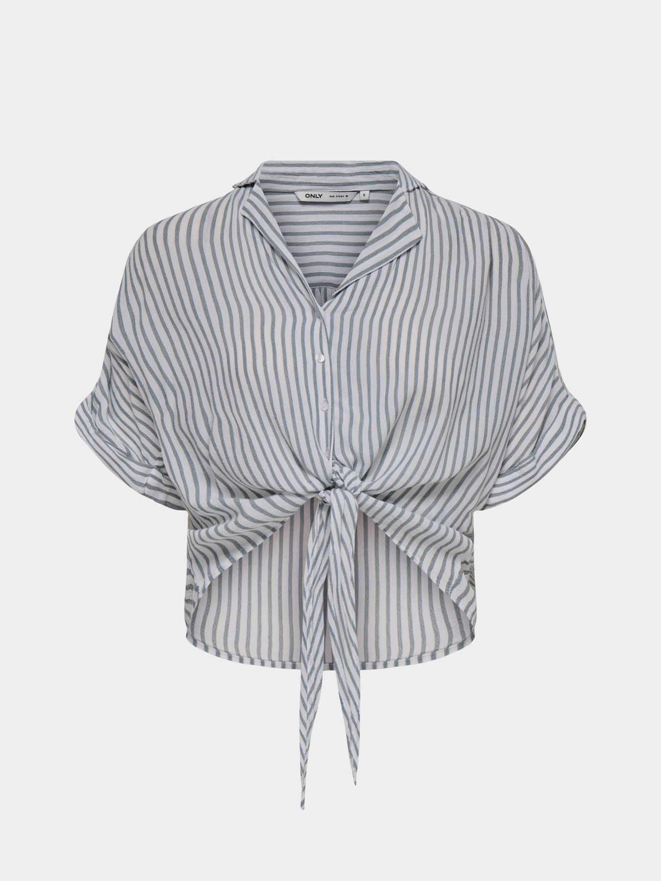Сорочки Only PAULA LIFE S/S TIE SHIRT модель 15281497_Cloud Dancer BALSAM GREEN Фото