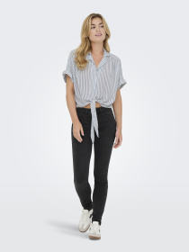 Сорочки Only PAULA LIFE S/S TIE SHIRT модель 15281497_Cloud Dancer BALSAM GREEN Фото
