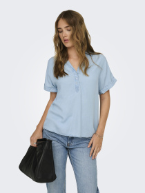 Рубашки Only CHARIS LIFE CAP SLEEVE SHIRT модель 15363976_Light Blue Denim Фото