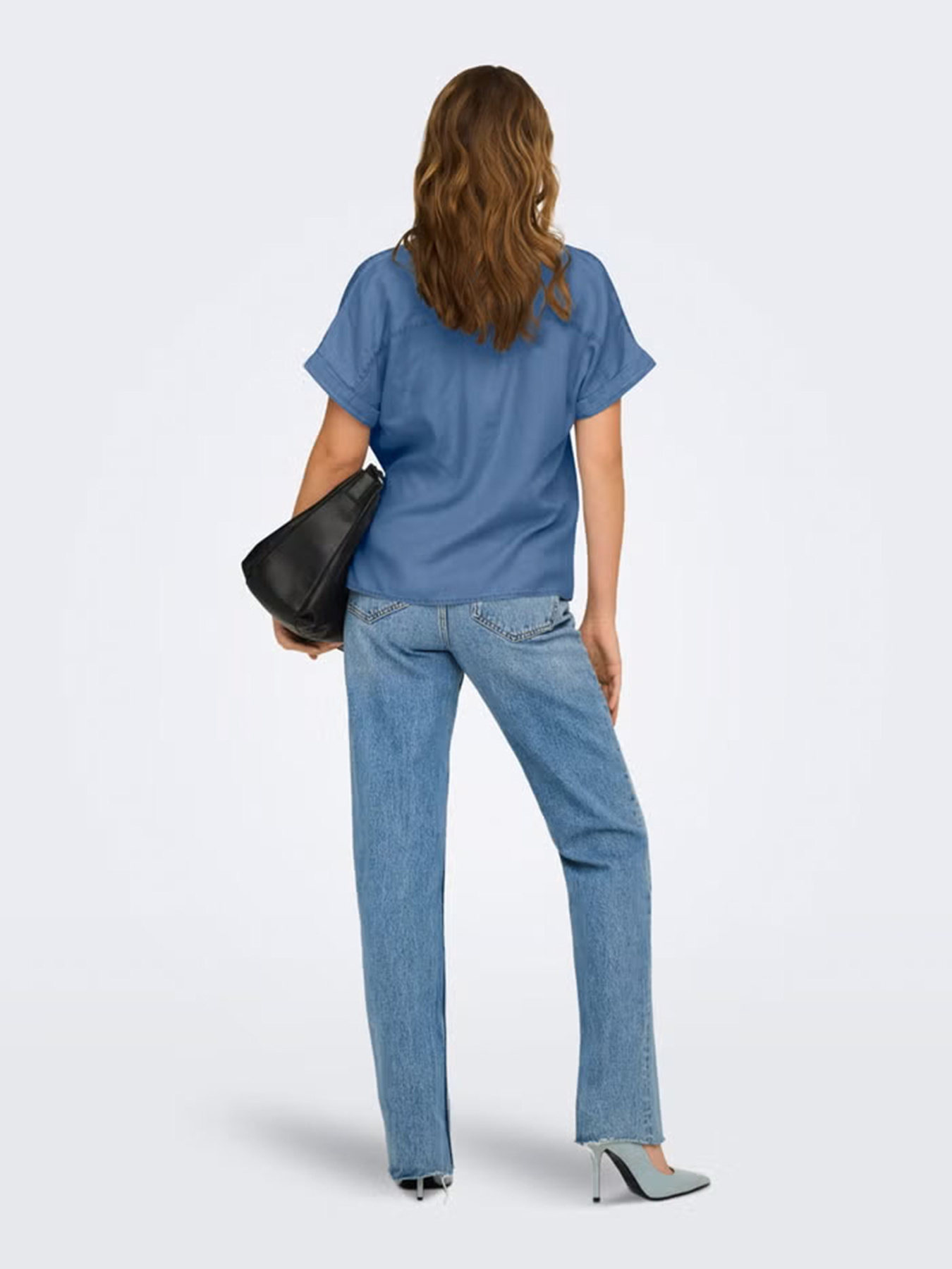Рубашки Only CHARIS LIFE CAP SLEEVE SHIRT модель 15363976_Medium Blue Denim Фото