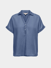 Рубашки Only CHARIS LIFE CAP SLEEVE SHIRT модель 15363976_Medium Blue Denim Фото