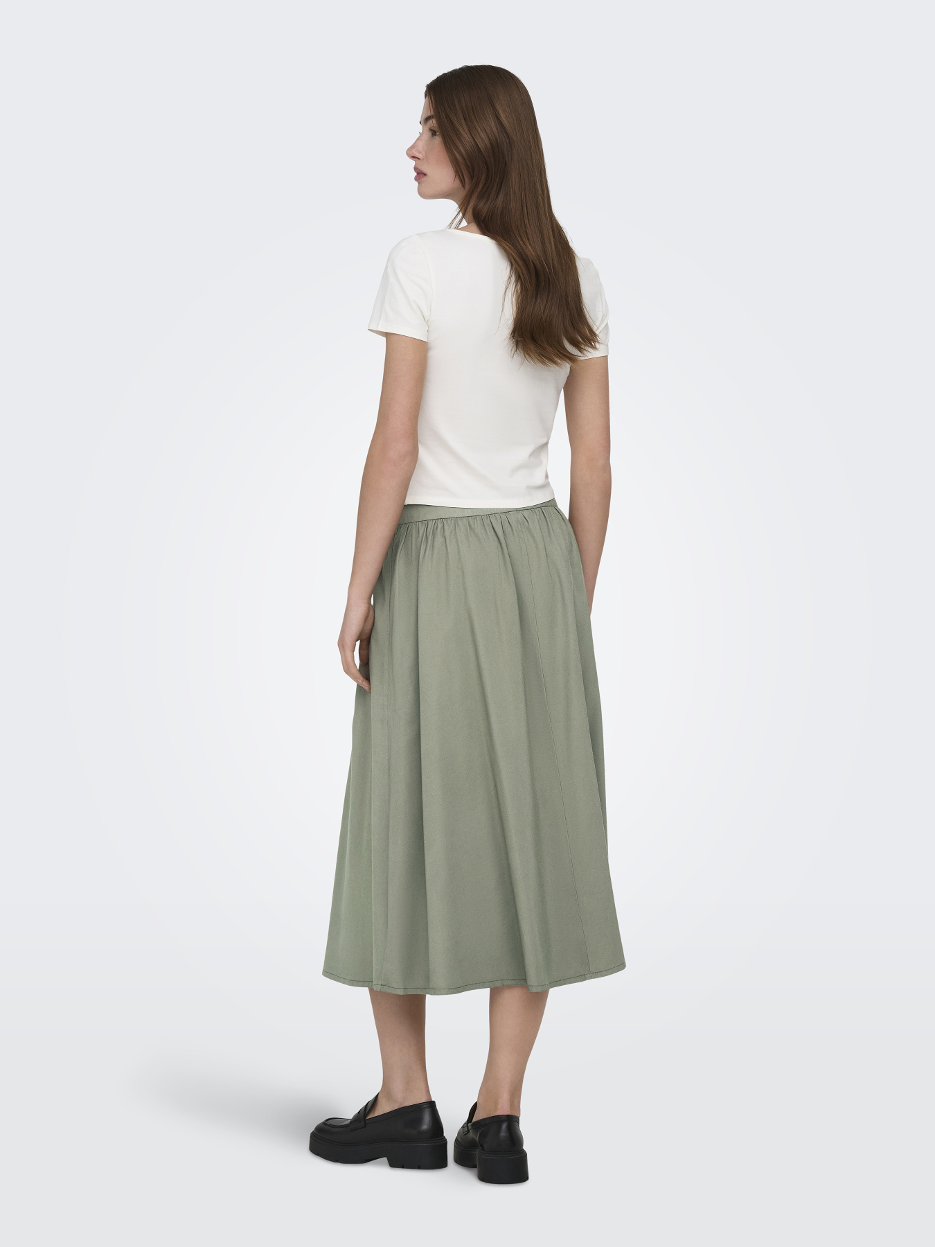 Юбки Only ARIS LIFE PULL UP LONG SKIRT модель 15364190_Smokey Olive Фото