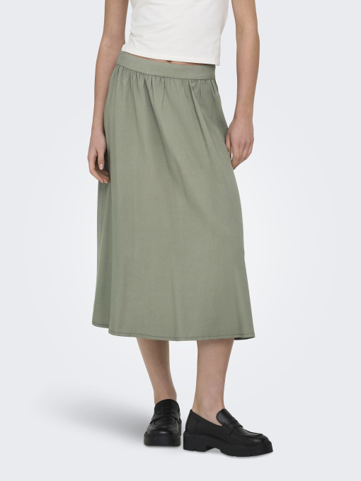 Юбки Only ARIS LIFE PULL UP LONG SKIRT модель 15364190_Smokey Olive Фото