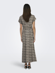 Платья Only NOVA LIFE VIS MOLLIE LONG DRES модель 15317842_Black 724 Coffee leaf Фото