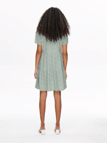 Платья Only ZALLY LIFE S/S THEA DRESS модель 15262674_Chinois Green White leafs Фото