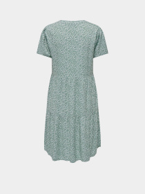 Платья Only ZALLY LIFE S/S THEA DRESS модель 15262674_Chinois Green White leafs Фото