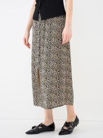 Юбки Only NOVA LIFE VIS BUTTON SKIRT модель 15222223_Black 724 Coffee leaf Фото
