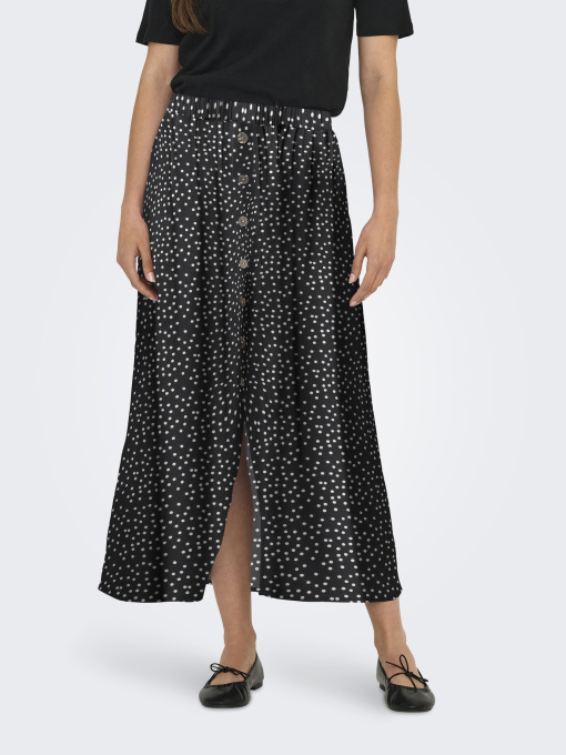 Юбки Only NOVA LIFE VIS BUTTON SKIRT модель 15222223_Black 722 Cool dots Фото