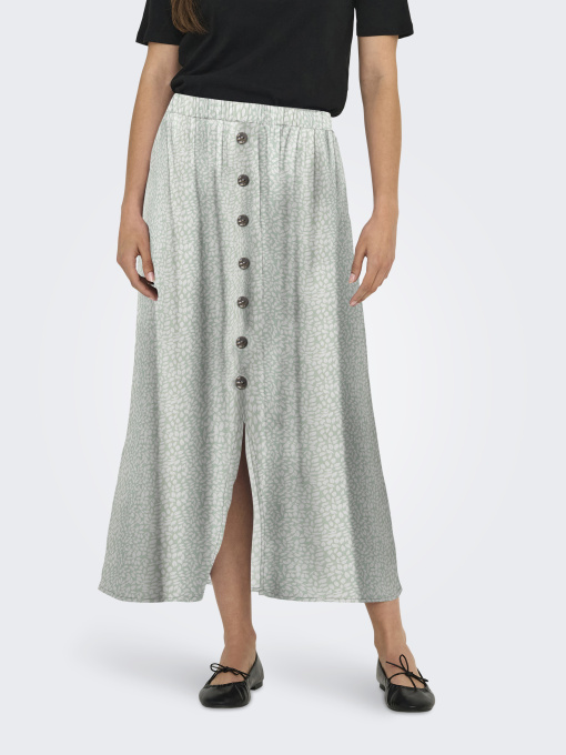 Юбки Only NOVA LIFE VIS BUTTON SKIRT модель 15222223_Jadeite 724 Coffee leaf Фото