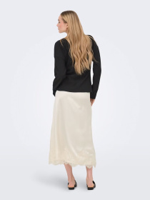 Юбки Only BELLA SATIN LACE SKIRT модель 15380523_Cloud Dancer Фото