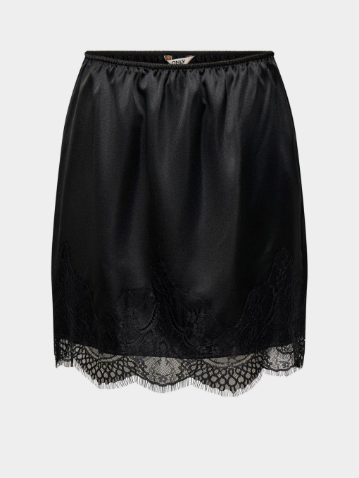 Юбки Only BELLA SHORT SATIN LACE SKIRT модель 15383475_Black DTM LACE Фото