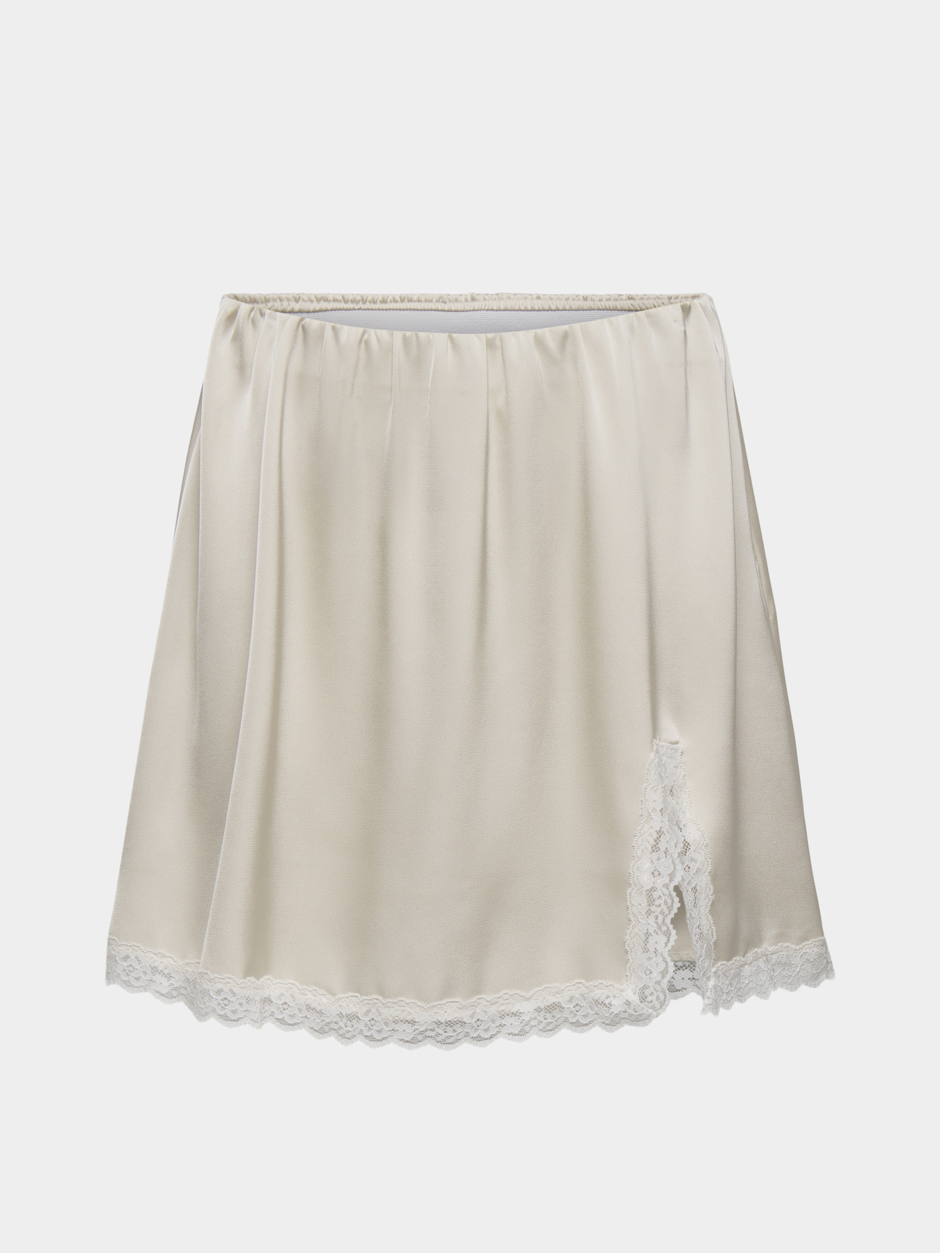 Юбки Only MENUS LACE SATIN SHORT SKIRT модель 15385148_Birch WHITE LACE Фото