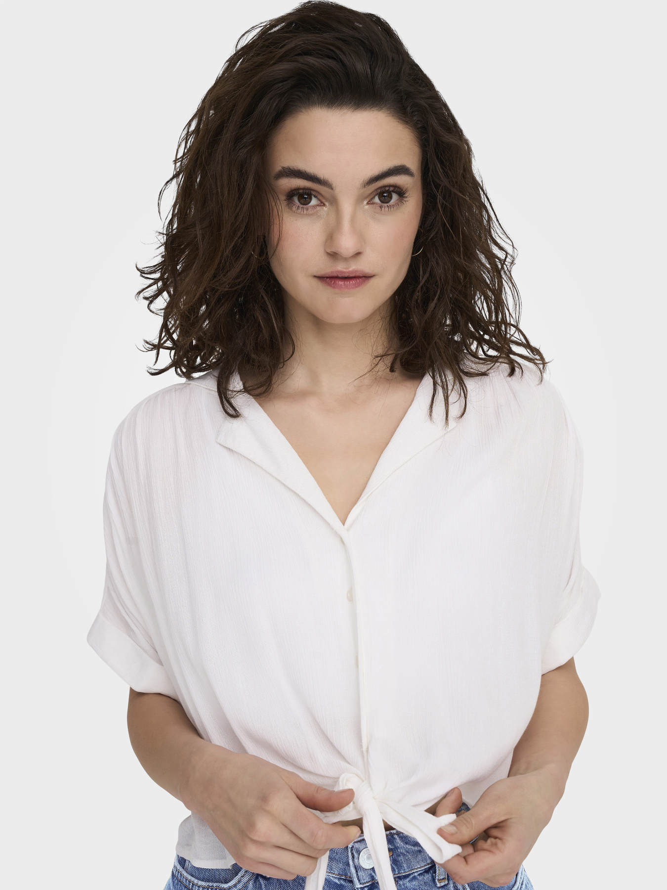 Рубашки Only PAULA LIFE S/S TIE SHIRT модель 15281497_White Фото
