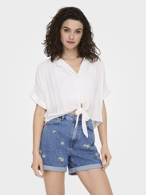 Рубашки Only PAULA LIFE S/S TIE SHIRT модель 15281497_White Фото