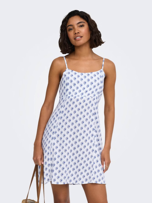 Платья Only LIANA LIFE STRAP SHORT DRESS модель 15375233_Cloud Dancer BLUE DITSY Фото