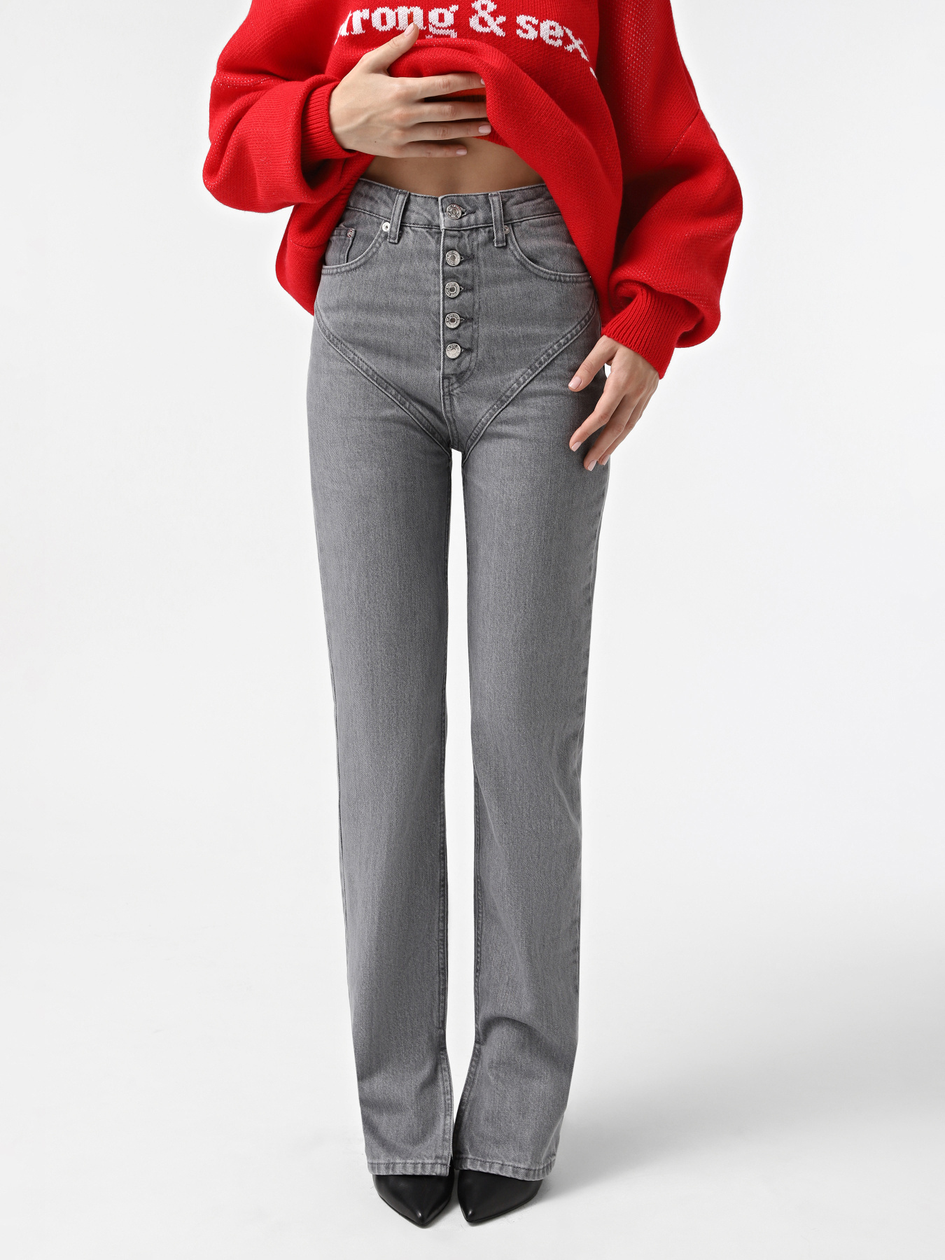 Прямі джинси ONE BY ONE x INTERTOP модель 00000031120 Фото