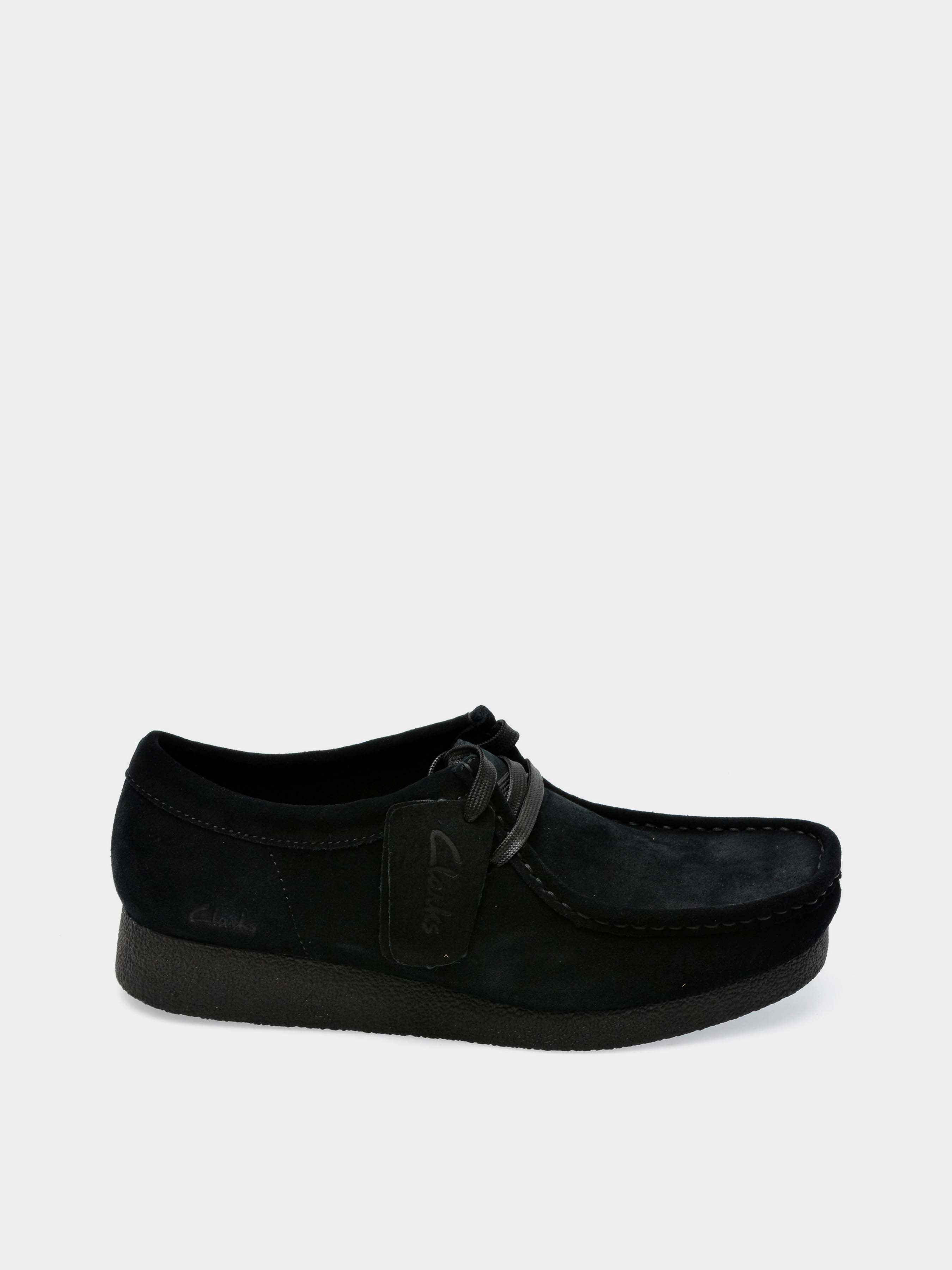 Замшеві Жіночі Черевики Clarks Wallabee (OW5629) колір чорний