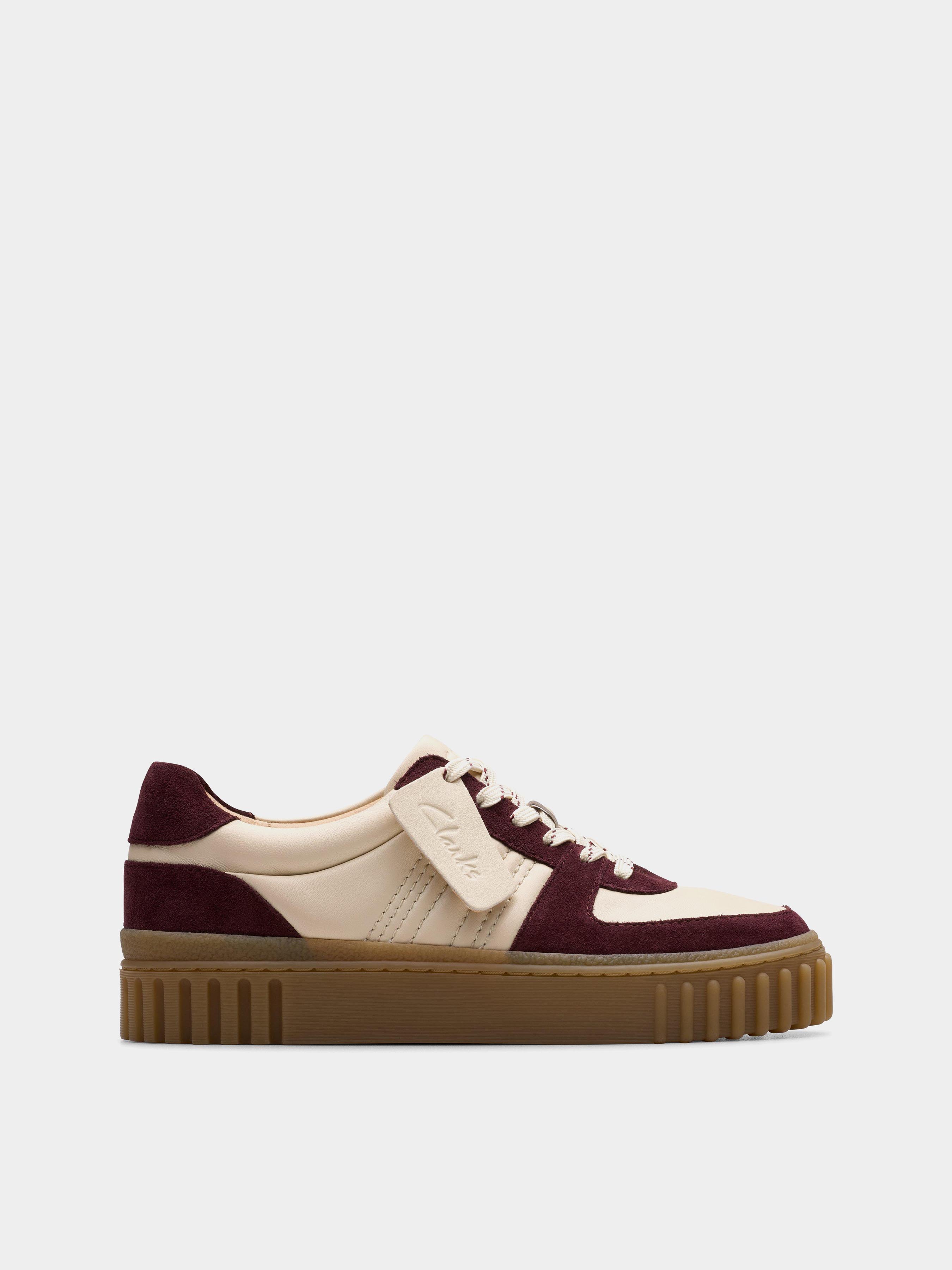 Жіночі Кеди низькі Clarks  (OW5850) колір бежевий, матеріал шкіра/замша