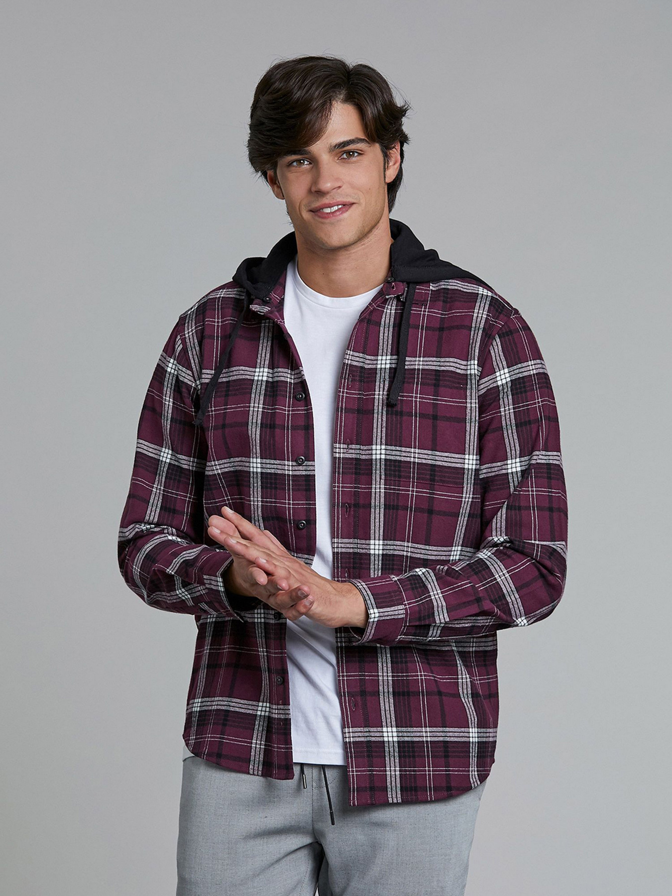 Рубашка Piazza Italia модель 37990_plum Фото