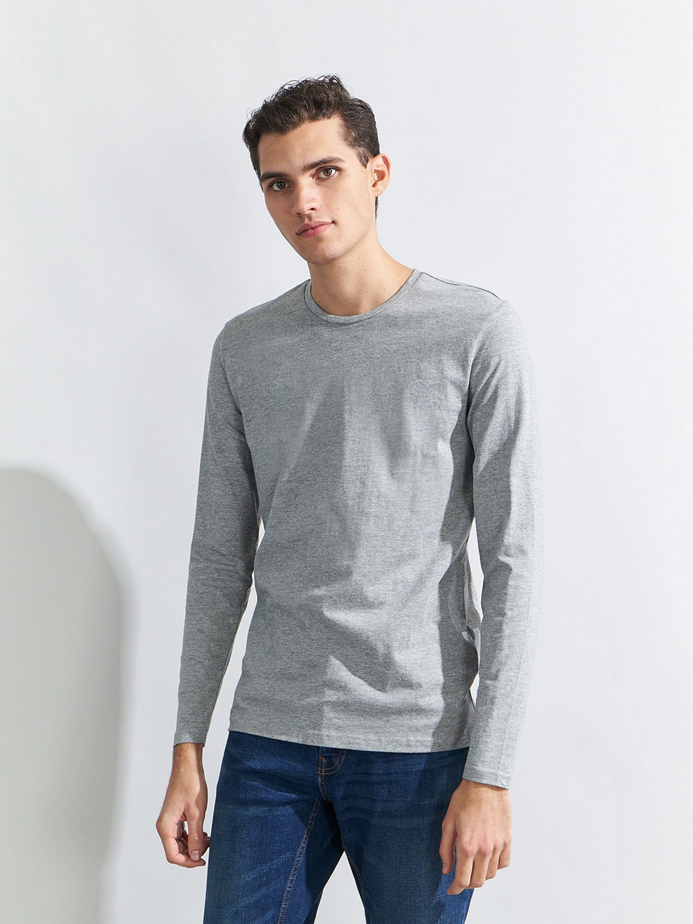 Лонгслив Piazza Italia модель 69109_grey melange Фото