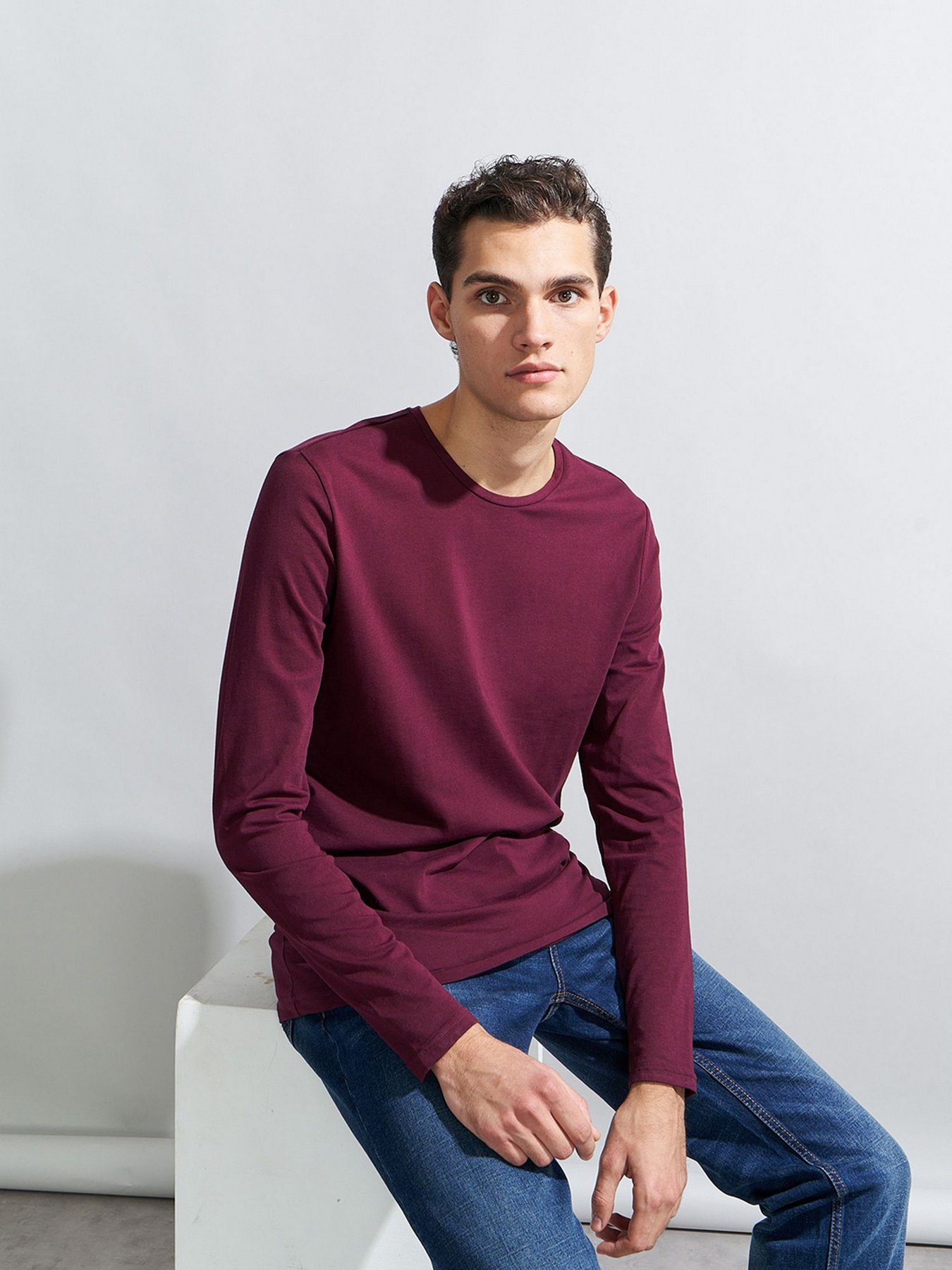 Лонгслів Piazza Italia модель 69109_plum Фото