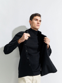 Рубашка повседневная Piazza Italia модель 70182_black Фото