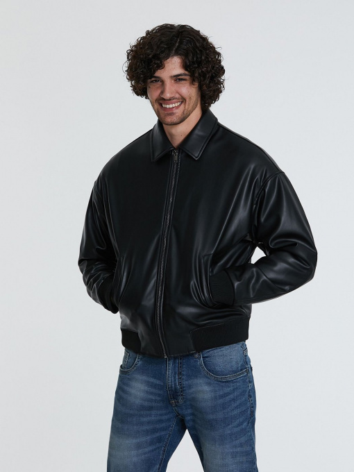 Куртка кожаная Piazza Italia модель 70298_black Фото