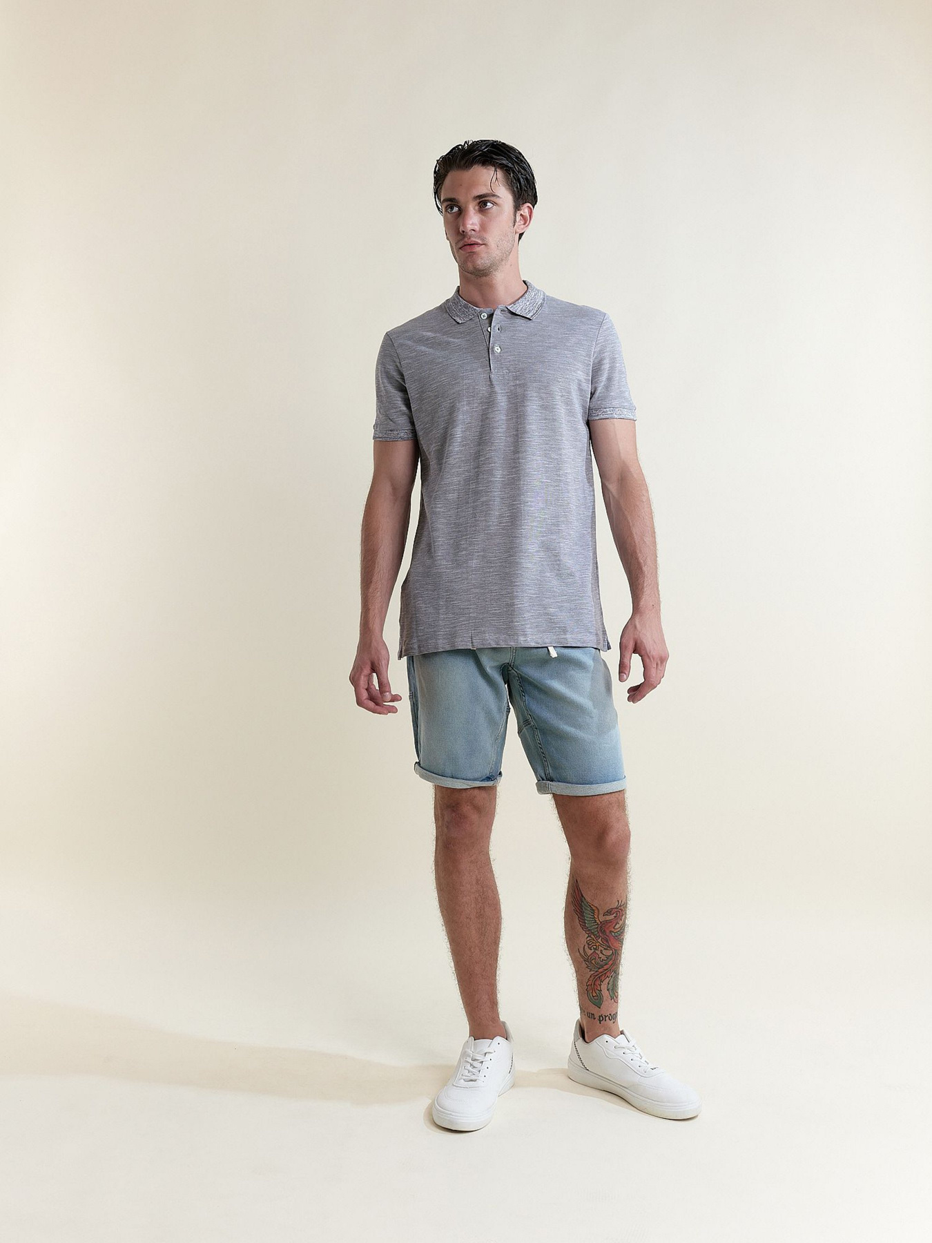 Поло Piazza Italia модель 02957_grey melange Фото