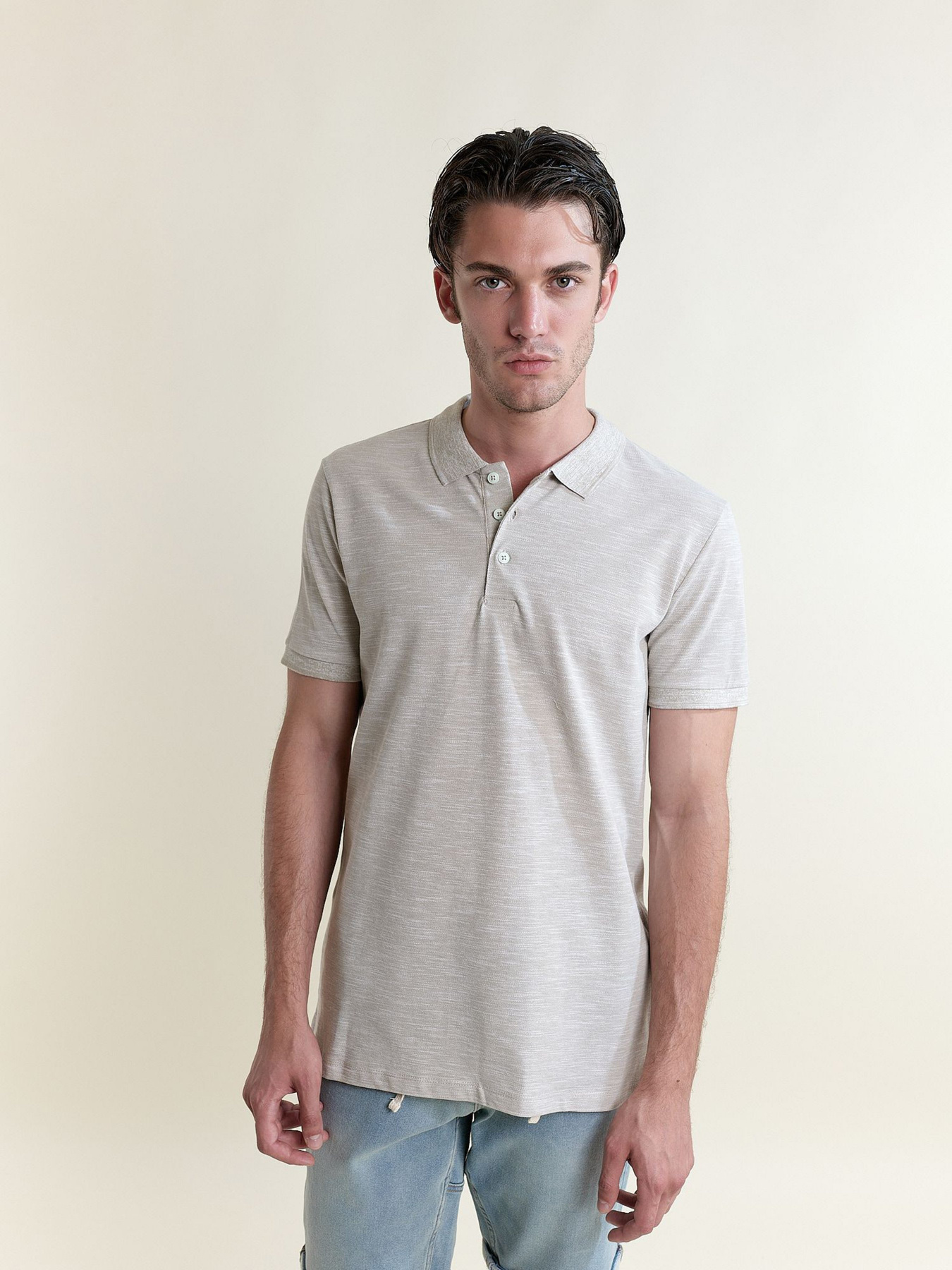 Поло Piazza Italia модель 02957_beige mel Фото