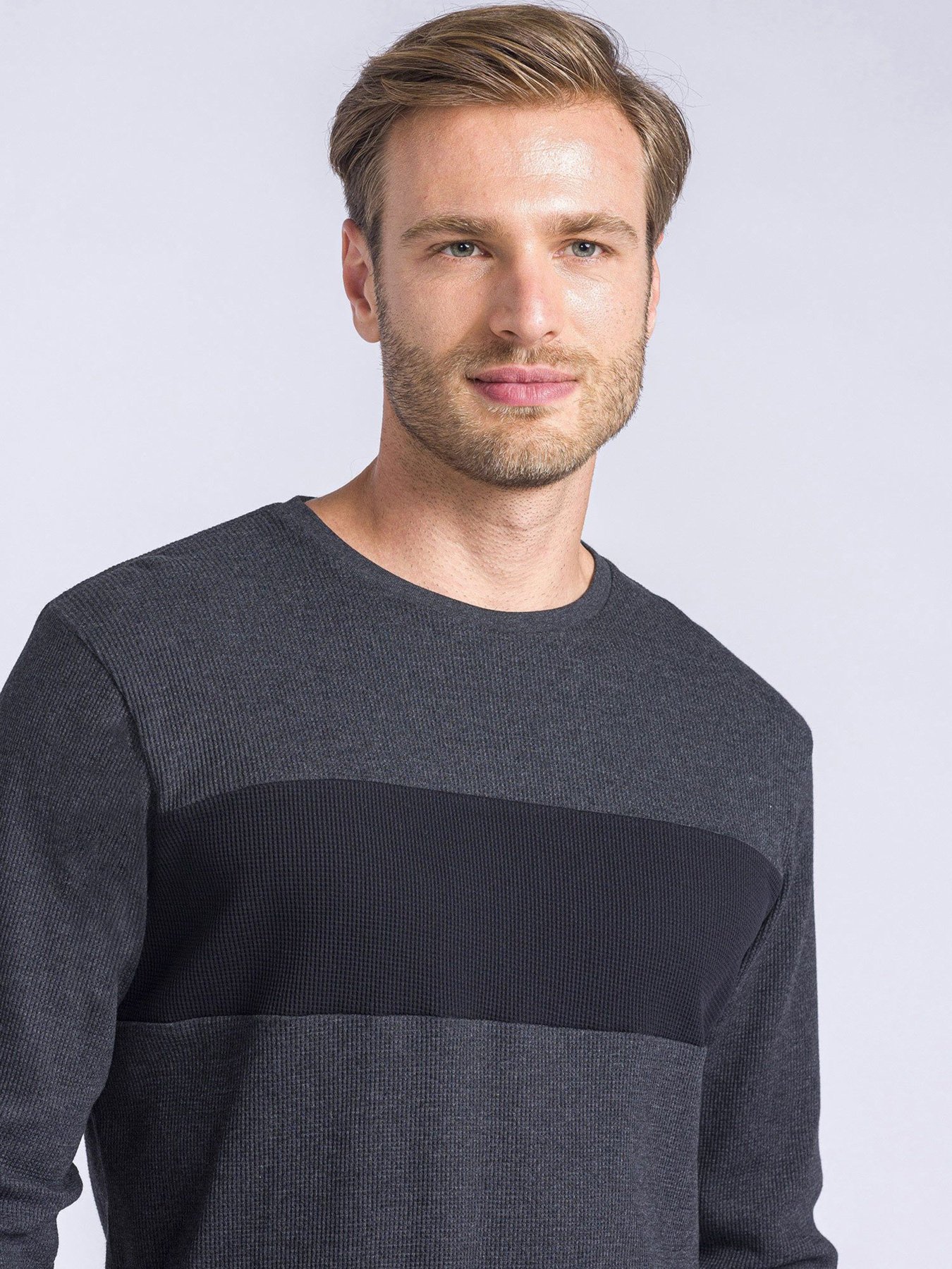 Лонгслив Piazza Italia модель 05286_antracite melange Фото