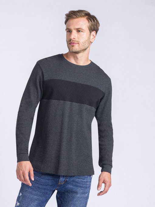 Лонгслів Piazza Italia модель 05286_antracite melange Фото